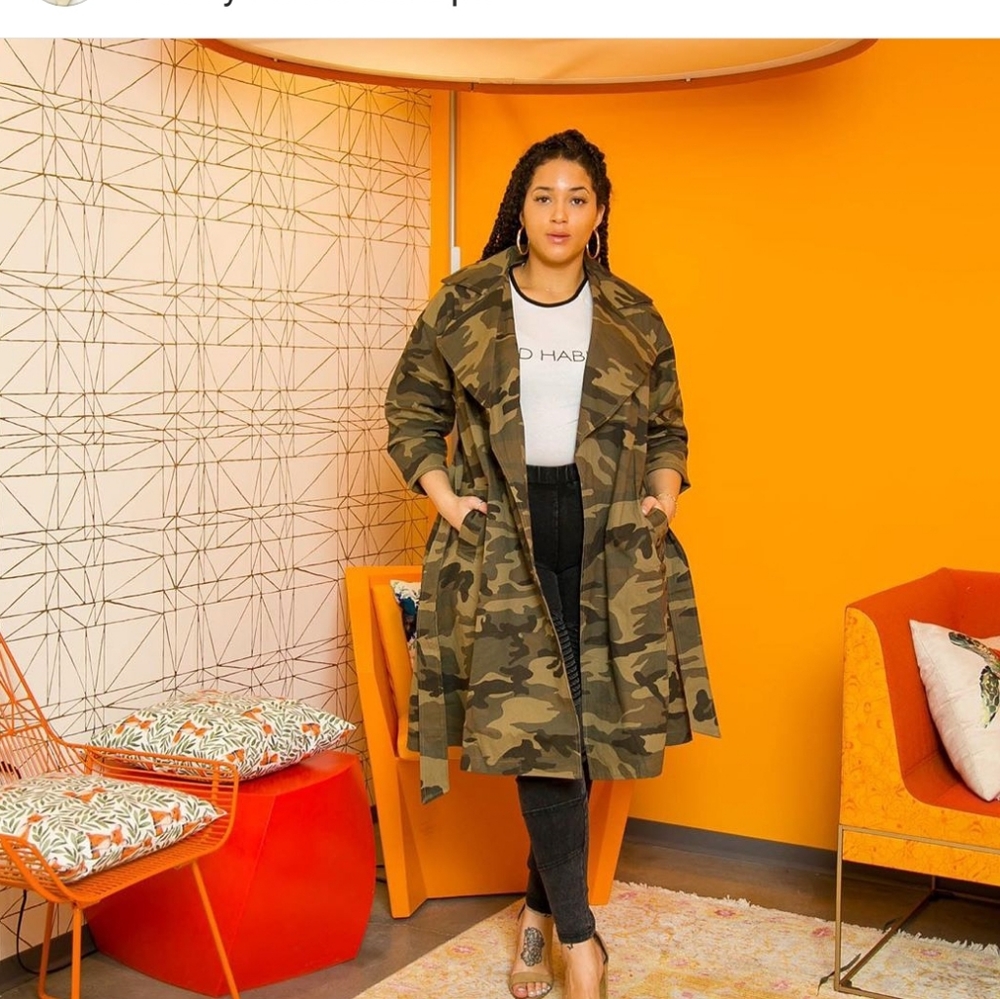 Camouflage Trench Coat